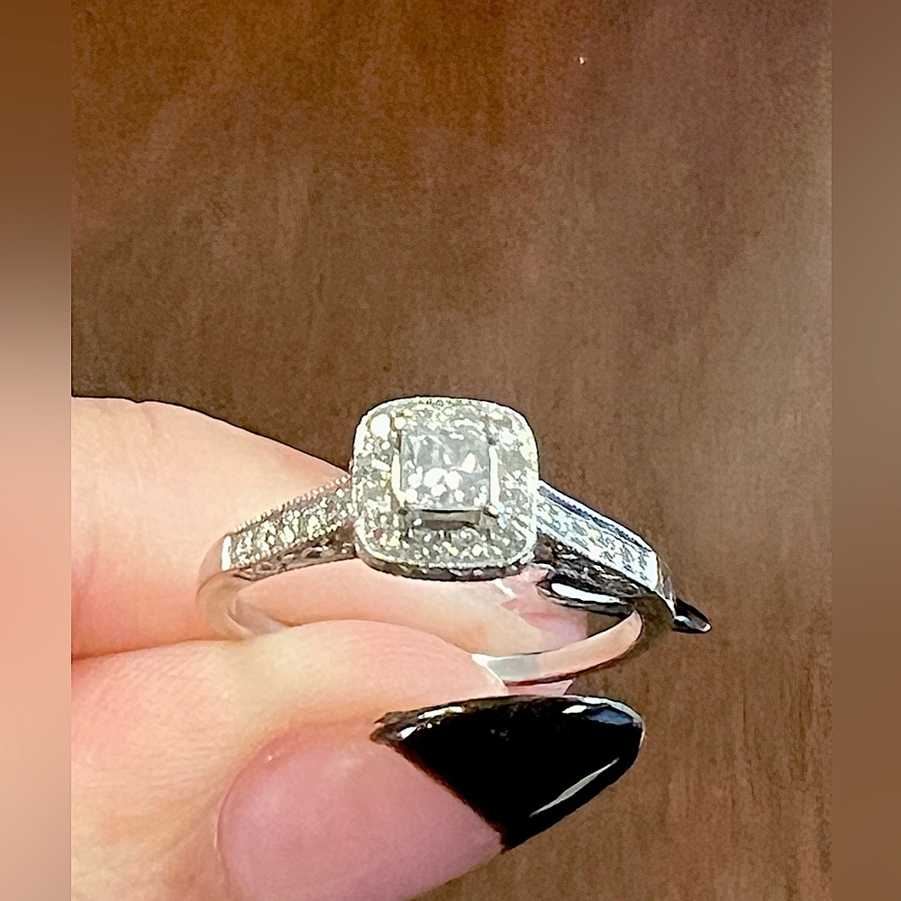 COPY - Vintage style - Size 9 14k white gold diamond engagement ring